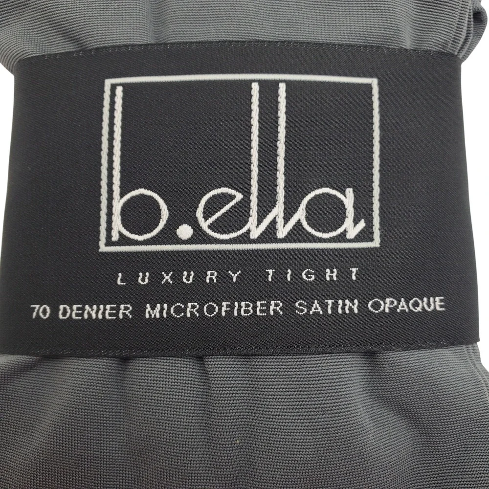 Gray Sheer to Waist Tights MEDIUM B.ella 70 Denier Microfiber Fall Satin New M